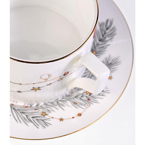 Набор Valerie Concept "Новогодняя лента", чашка и блюдце